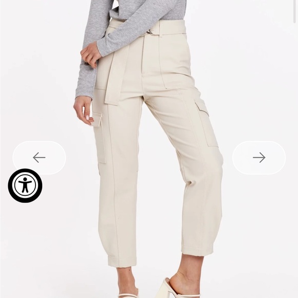 Dear John Pants - Dear John Cream Cargo Crop Pants with Tie Waist